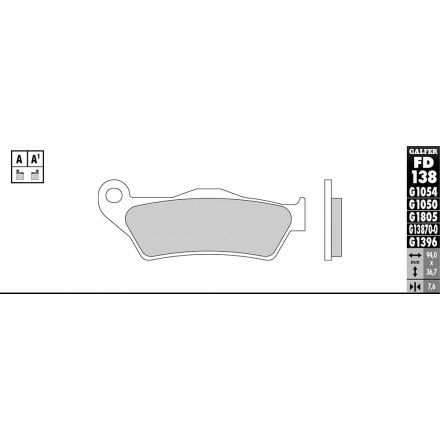 Plaquettes de Frein Avant GALFER Sintered Brembo/Braktec Sherco/KTM/HVA/Gasgas Enduro Box