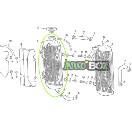 Radiateur Droit SHERCO 4.5i/5.1i 09-13 Enduro box 