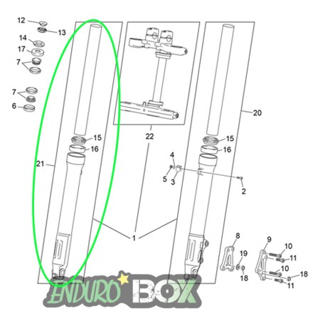 Bras de Fourche Droit SHERCO 50cc SE-SM-R 10-Auj Enduro Box