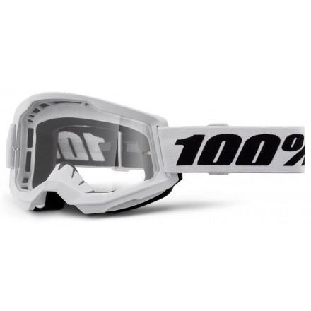 Lunettes 100% Strata 2 Blancs Ecran incolore Enduro Box