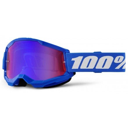 Lunettes 100% Strata 2 Noires Ecran Mirror Rouge/Bleu Enduro Box