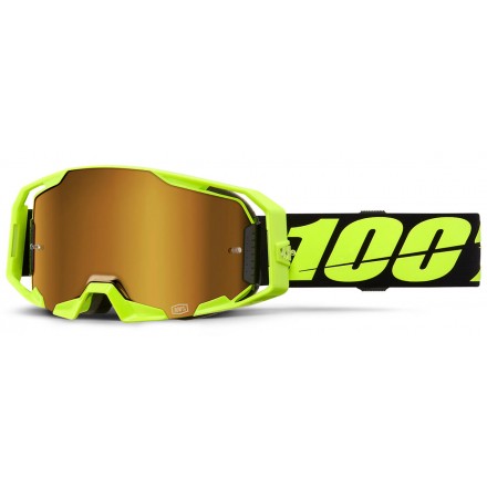 Lunettes 100% ARmatic Jaunes Fluo Ecran Mirror Gold Enduro Box