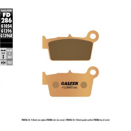 Plaquettes de Frein Arrière GALFER G1396 Sintered Nissin GG/Rieju/TM/Yam Enduro Box