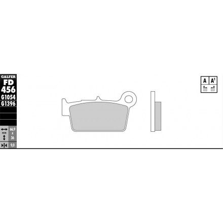 Plaquettes de Frein Arrière GALFER G1396 Sintered Nissin Beta/GG/Rieju/TM/Yam Enduro Box