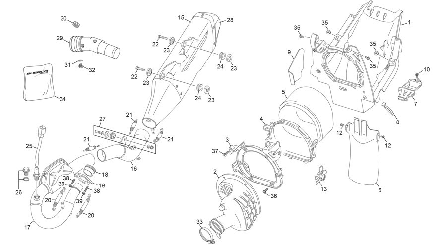 boite à air - echappement [300 SEF-F 4T FACTORY [2025 [Enduro]]]