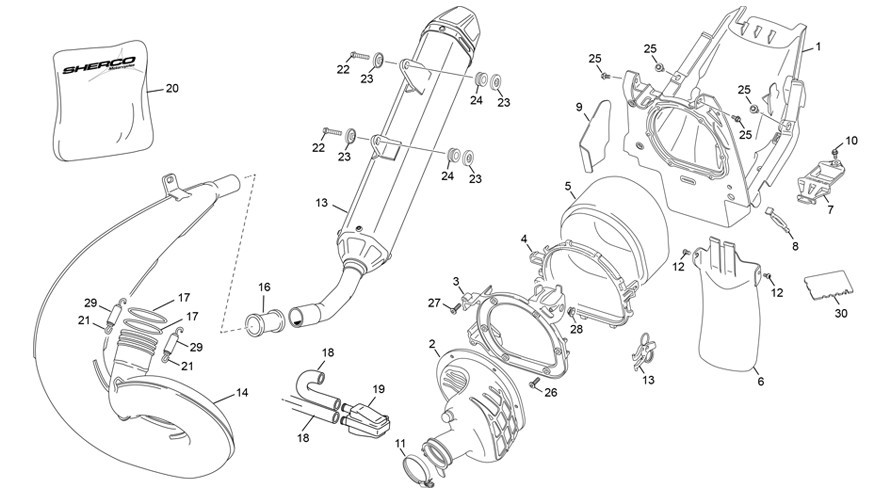 boite à air - echappement [300 SE-R RACING 2T [2025 [Enduro]]]