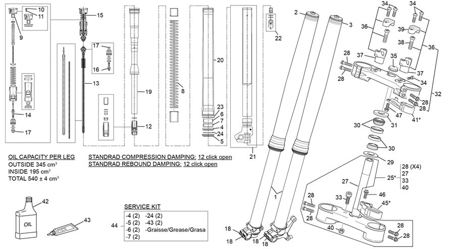 fourche kayaba [500 SEF-F 4T FACTORY [2024 [Enduro]]]