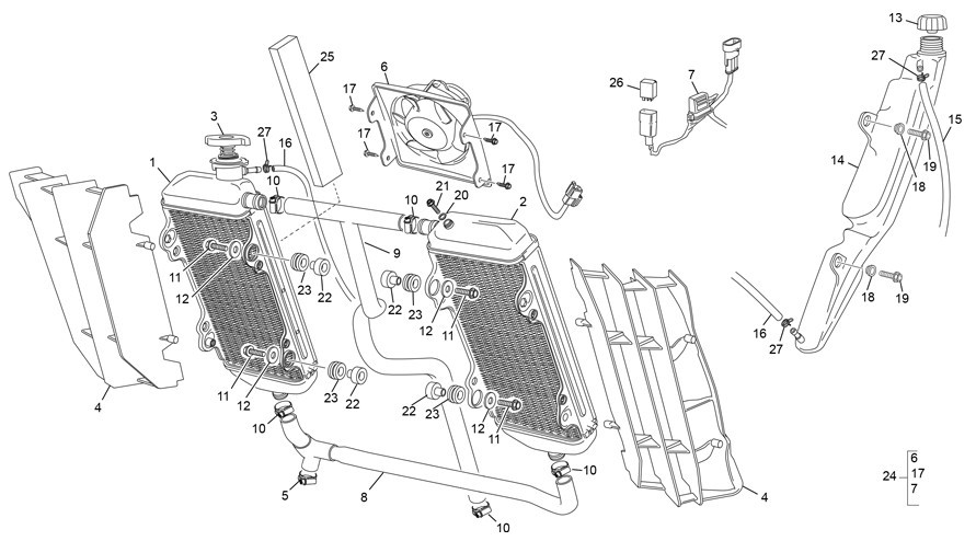 radiateur [500 SEF-F 4T FACTORY [2024 [Enduro]]]