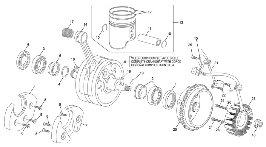 vilebrequin assemblé [250 SE FACTORY [2023 [Enduro]]]