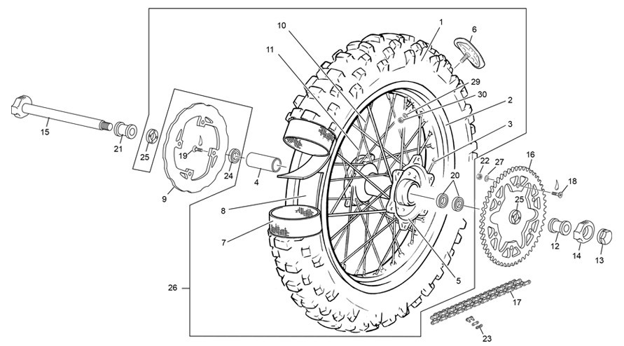 roue arrière [250 SE FACTORY [2022 [Enduro]]]