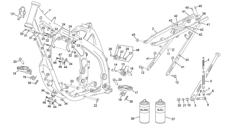 cadre [250 SE RACING [2022 [Enduro]]]