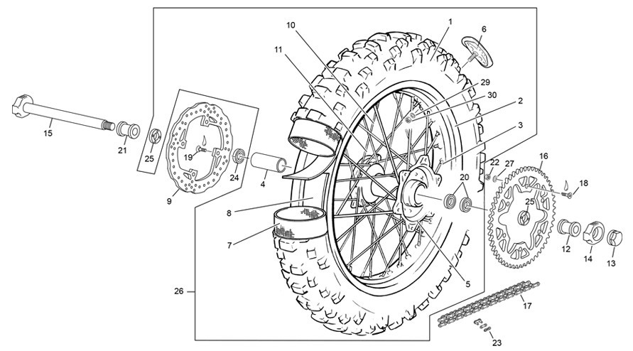 roue arrière [250 SE RACING [2022 [Enduro]]]