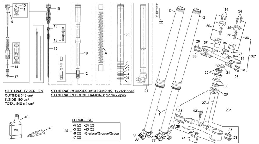 fourche kayaba [250 SEF FACTORY [2022 [Enduro]]]