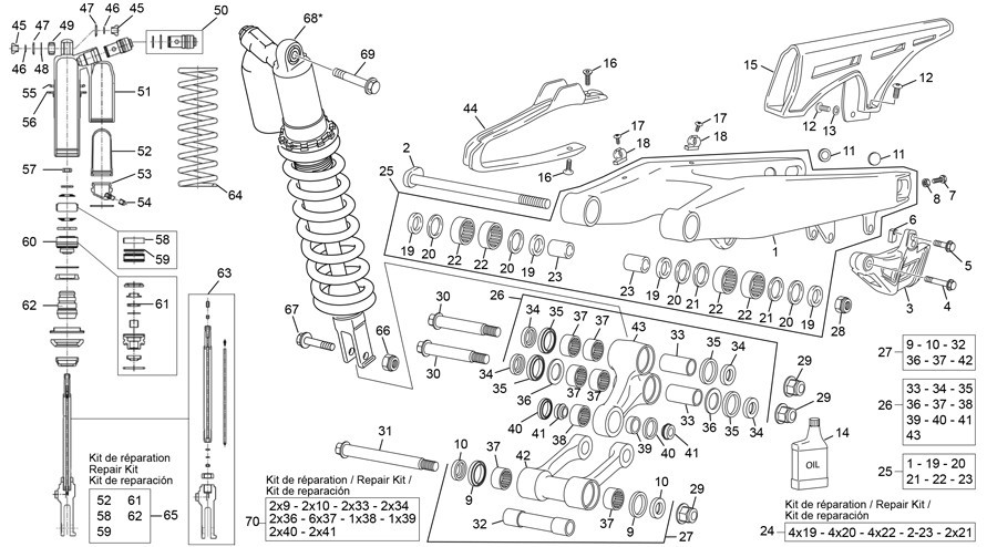 amortisseur - bras oscillant [250 SEF FACTORY [2022 [Enduro]]]