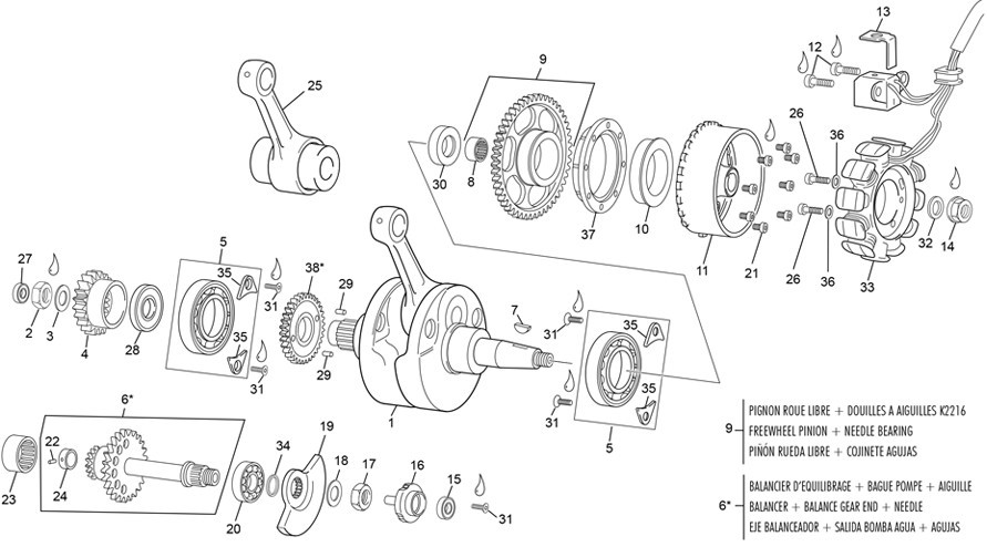 vilebrequin assemblé [250 SEF FACTORY [2022 [Enduro]]]