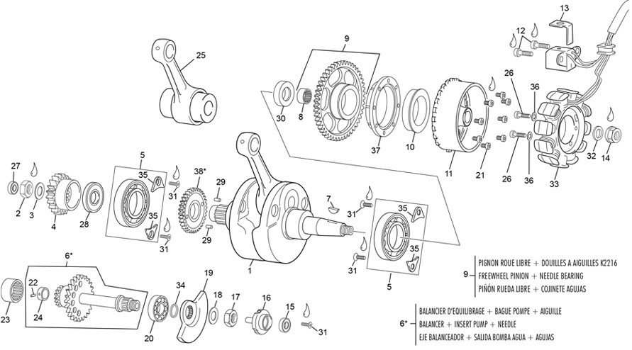 vilebrequin assemblé [300 SEF RACING [2022 [Enduro]]]