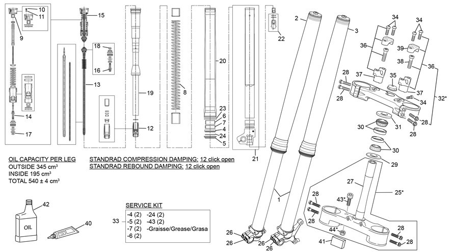 fourche kayaba [450 SEF FACTORY [2022 [Enduro]]]