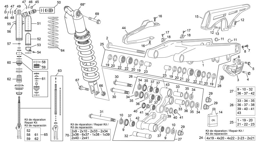 amortisseur - bras oscillant [450 SEF FACTORY [2022 [Enduro]]]