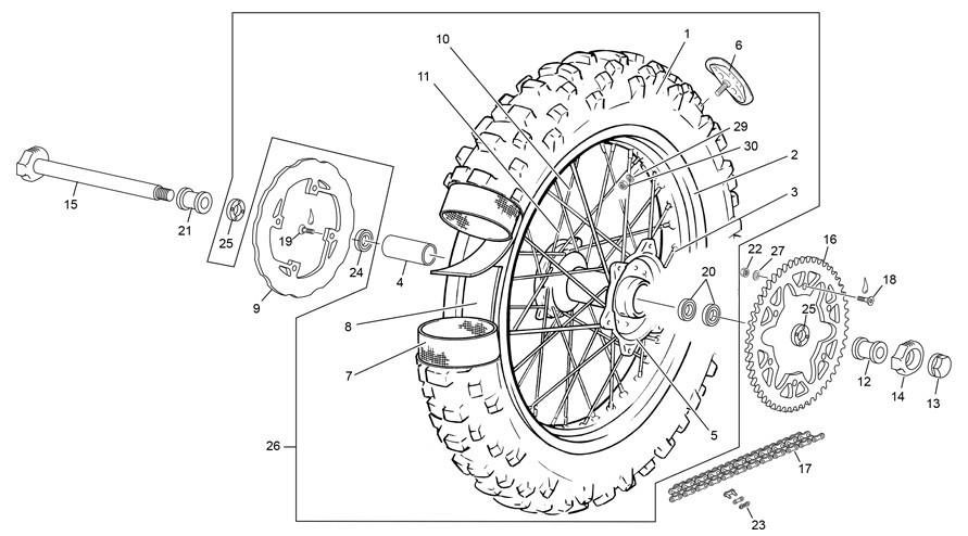 roue arrière [125 SE FACTORY [2022 [Enduro]]]