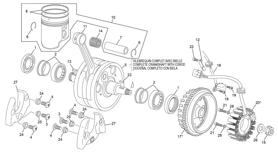 vilebrequin assemblé [125 SE FACTORY [2022 [Enduro]]]