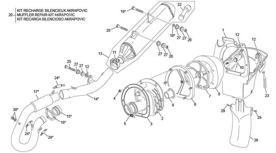 boite à air - echappement [500 SEF FACTORY [2022 [Enduro]]]