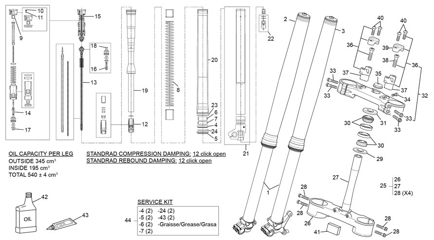 fourche kayaba [250 SEF FACTORY [2020 [Enduro]]]