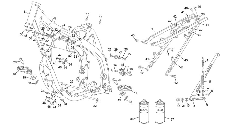 cadre [250 SE-R RACING [2020 [Enduro]]]