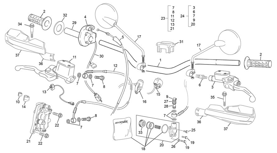 guidon [250 SE-R RACING [2020 [Enduro]]]