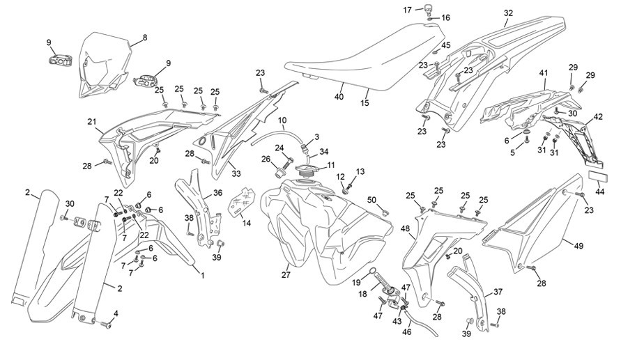 plastiques [250 SE-R RACING [2020 [Enduro]]]