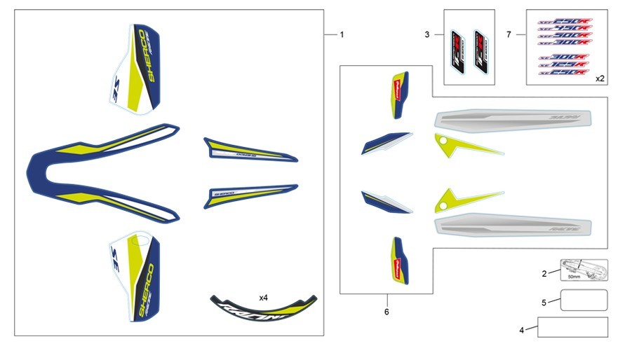 adhésifs [250 SE-R RACING [2020 [Enduro]]]